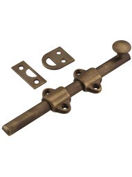 6" Medium-Duty Surface Bolt in Solid Brass